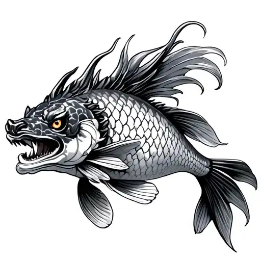 Carp Koi With A Dragon