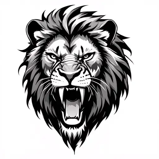 Lion Growl Aggressive Defending Powerful Pain