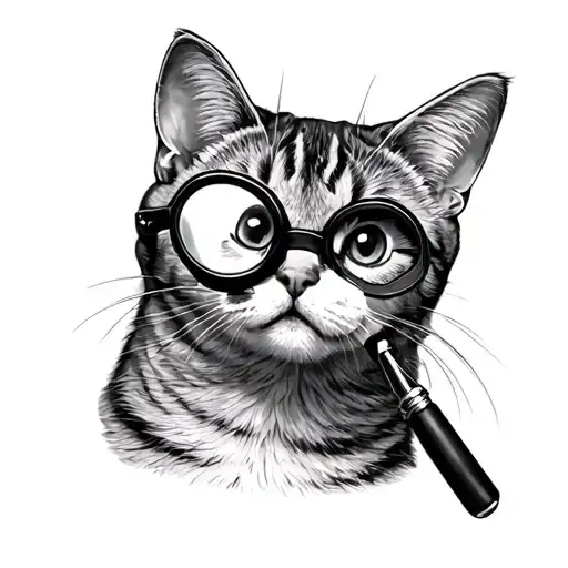 Cat Seen Through Magnifying Glasses