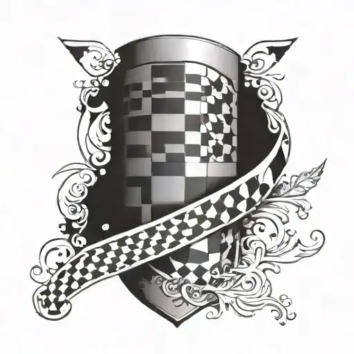 Arm Band Croatian Black And White Checkers
