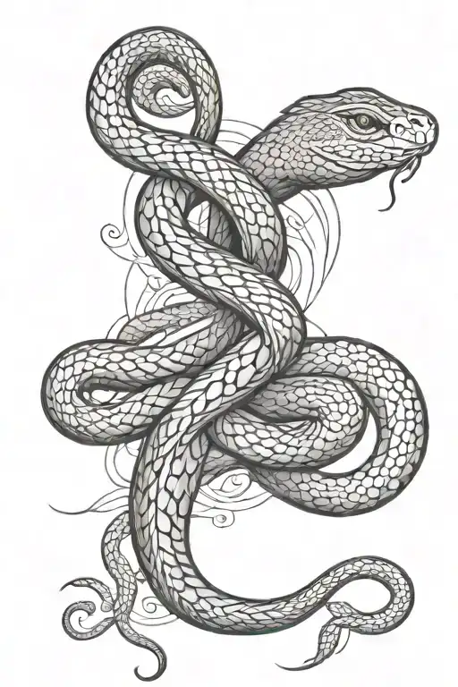 Unalome Symbol As A Snake Tattoo Design Combining Elements