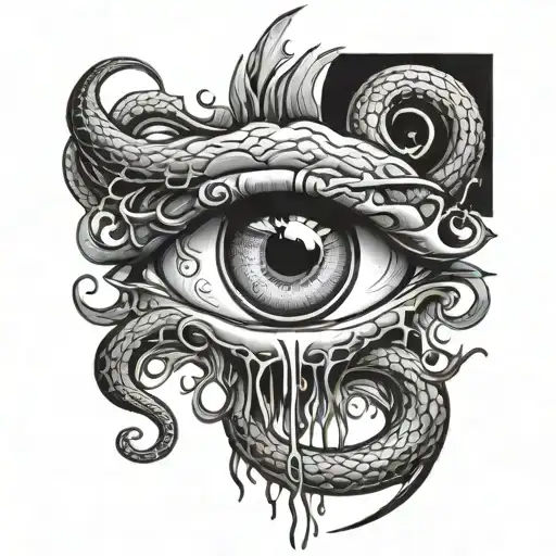 Melting Eye With Snake In A Mouth