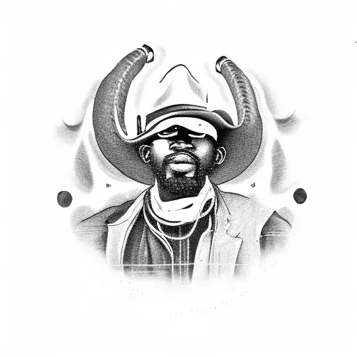 African American Cowboy Meditating By A Fire Engine