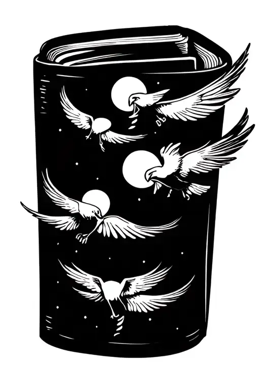 Open Book With Ideas Flying Out