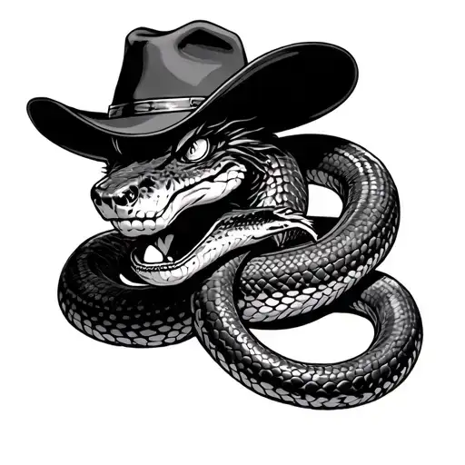 Snake With Cowboy Hat Holding