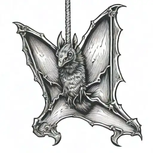 Traditional Bat Hanging Upside