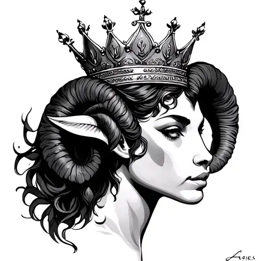 Aries With Queen Crown