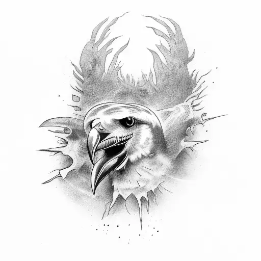 Combine Imagery From A Horror Book With A Crow In A Unique Tattoo Design