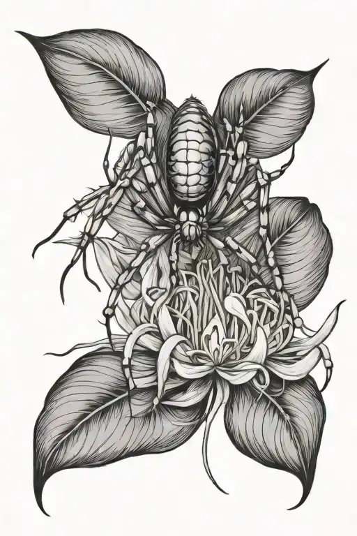 Spider With Spider Lily Flower As Legs