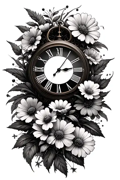 Wildflowers Clock Face