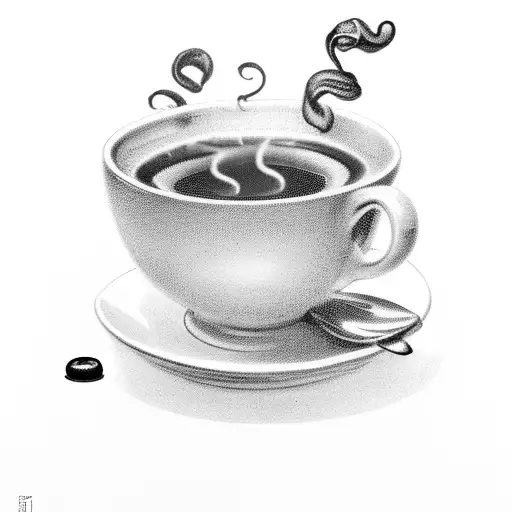 Vintage Cup Of Coffee With Ciao Written Somewhere Close To It