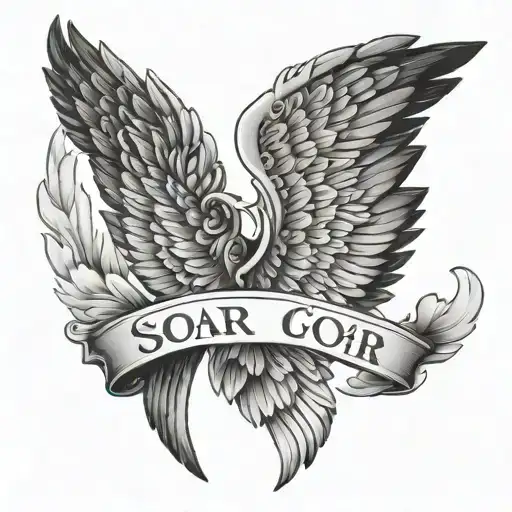 Angel Wings With The Name Soar