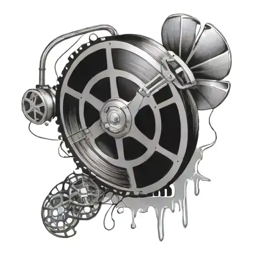 Combine Elements From Favorite Movies In A Black And Grey Movie Reel Design