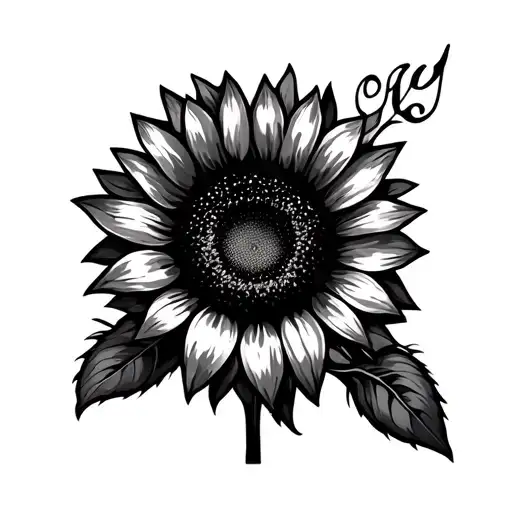 Aries Zodiac Sign With Sunflower Surrounded