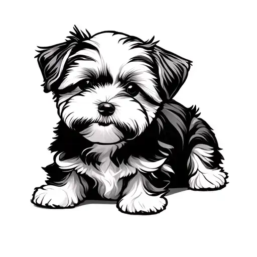 Abstract Line Tattoo That Represents A Maltipoo