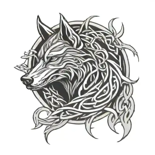 Fierce Celtic Wolve Symbol