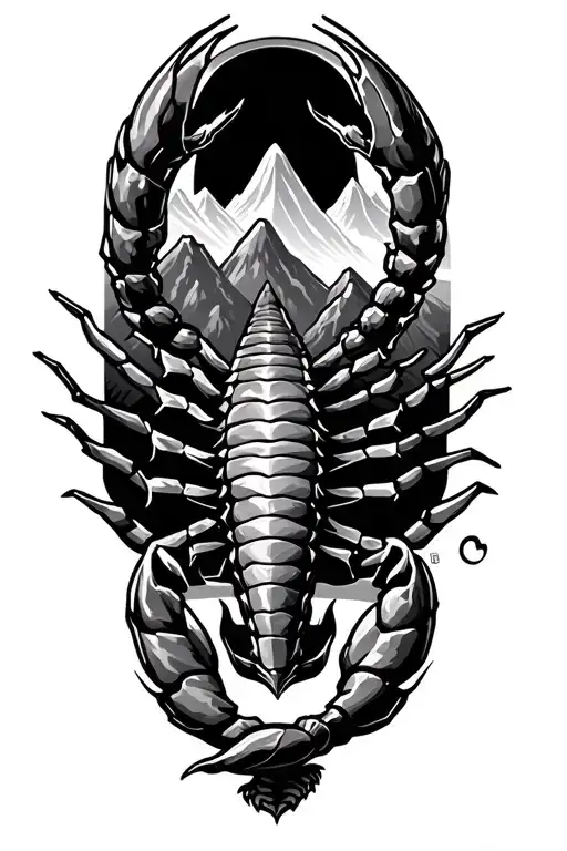 Scorpio Zodiac Sign Incorporated Within Mountains