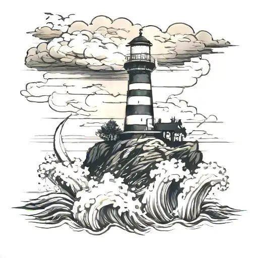 Lighthouse In A Thunder Storm