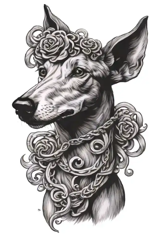 Greyhound With Medusa Greek Mythology