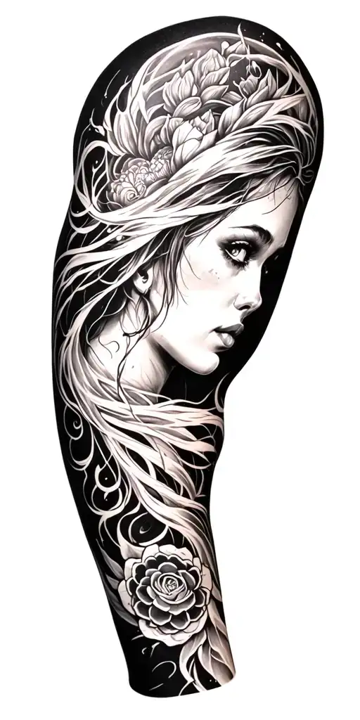 Brushed Arm Sleeve Tattoo With Meaning