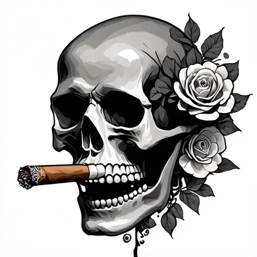 Skull And Cigarrete