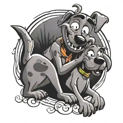 Scooby Doo And Courage The Cowardly Dog Hugging