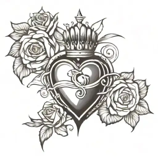 Sacred Heart With Rose