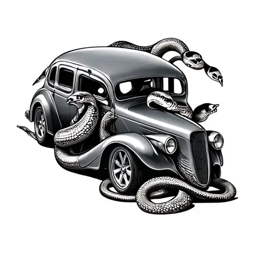 Calavera Car With Snakes