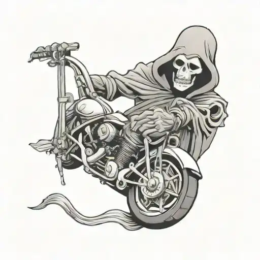 Grim Reaper Holding Motorcycle Engine