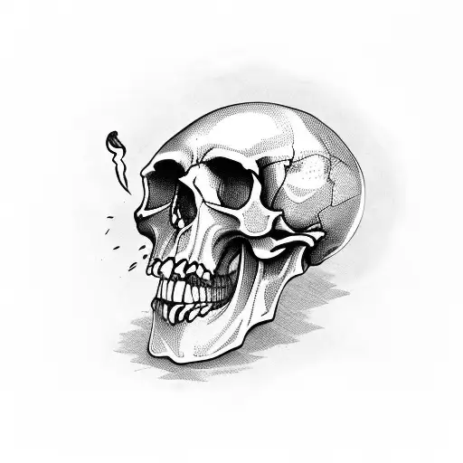 Skull Smoking Marijuana