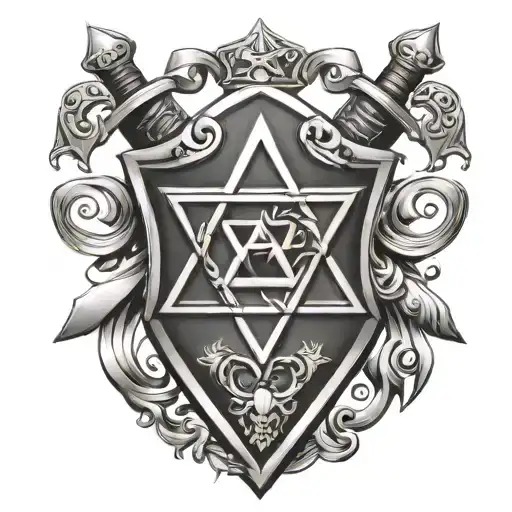 Shield With The Star Of David And Two Sword