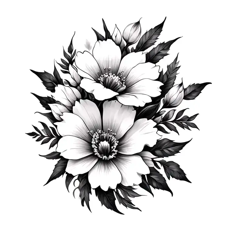 A Black And White Floral Design