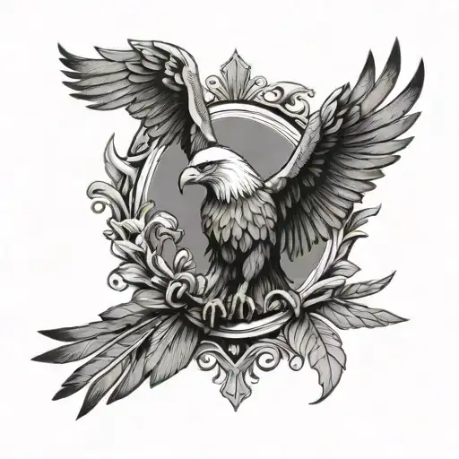 Conmpass And Eagle Wings