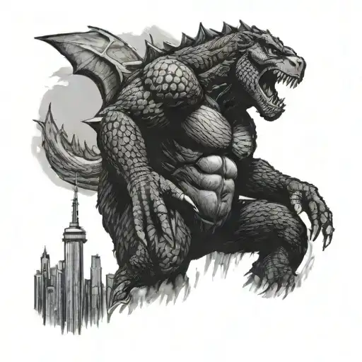 Godzilla And Kong On Cn Tower