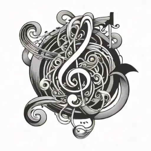 Men Anime Music Note Intertwined Within