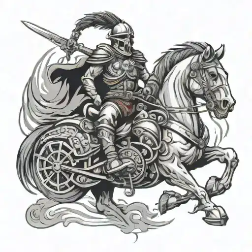 Skull And Warrior Riding