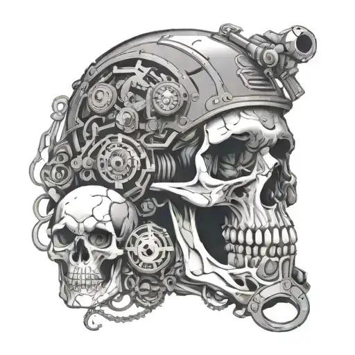 Wileman With Gear And Skull Background Fill