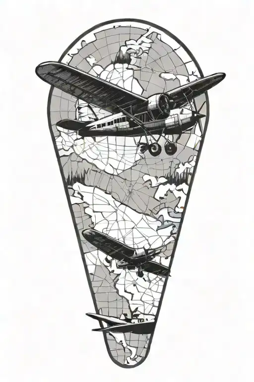 Flying Plane With Map