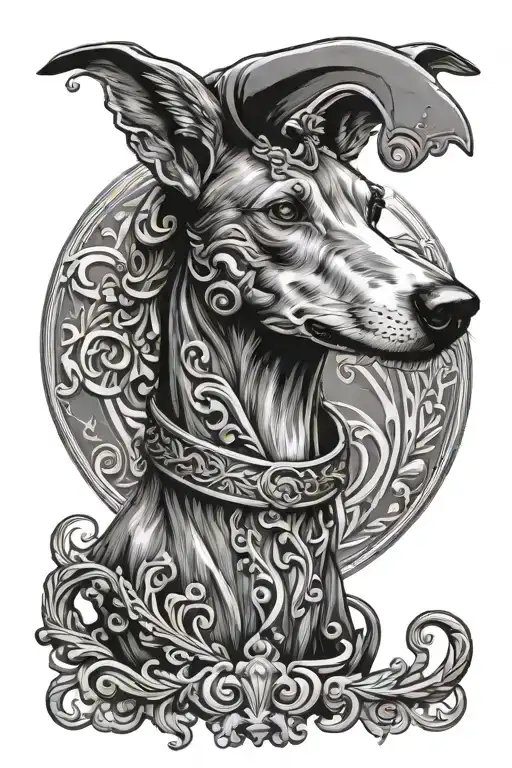 Greyhound Medusa Head Roman Italian