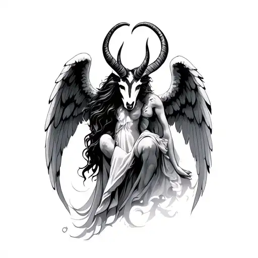 Mix Angel Azrael And Angel Azazel And Capricorn Zodiac Sign