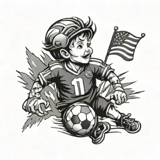 Football Kid 3 Flags