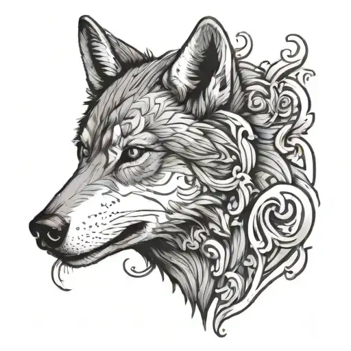 Initial P With Small Wolf