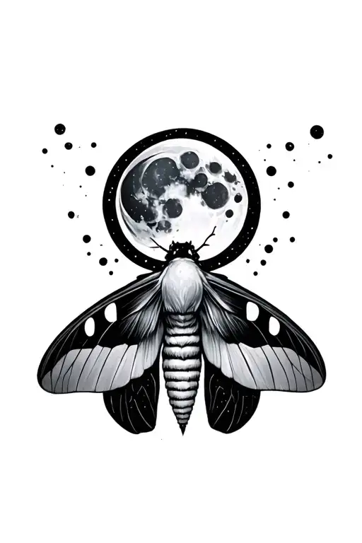 Death Moth With Moon Phases Going Vertical