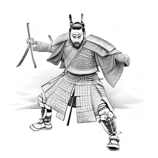 Samurai Standing On A Cliff