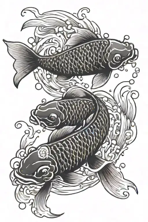 Koi Fish With Quote