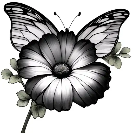 Morning Glory Daisy Butterfly