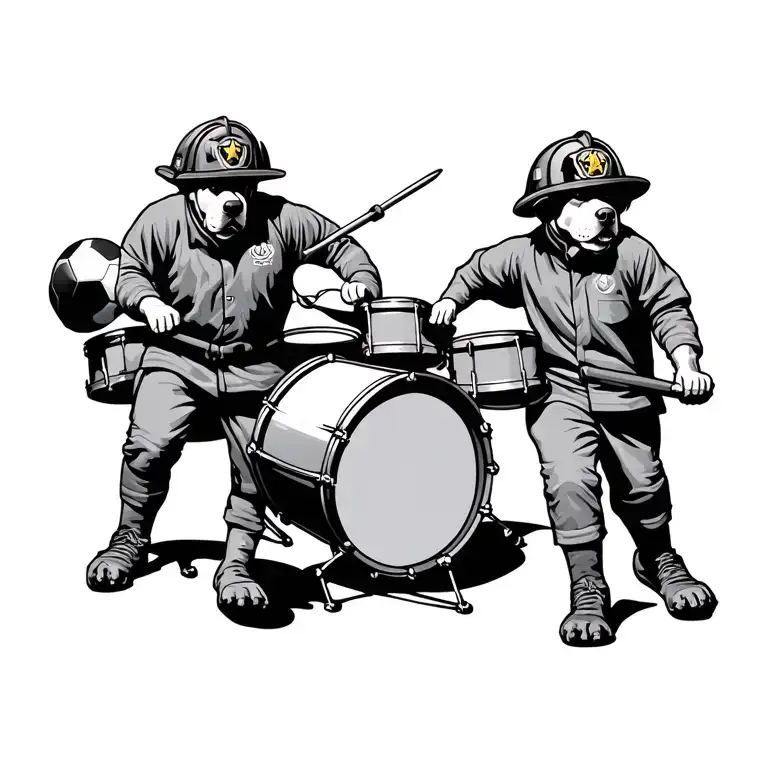 Fire Brigade Drums It Labrador Sew Fitness Football