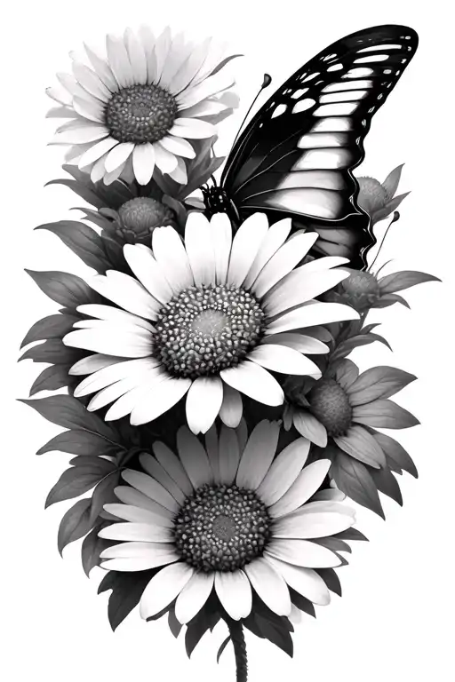 Aster Daisy Butterfly