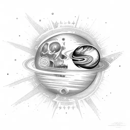 Saturno Con Estrellas Con La Frase Star Lost