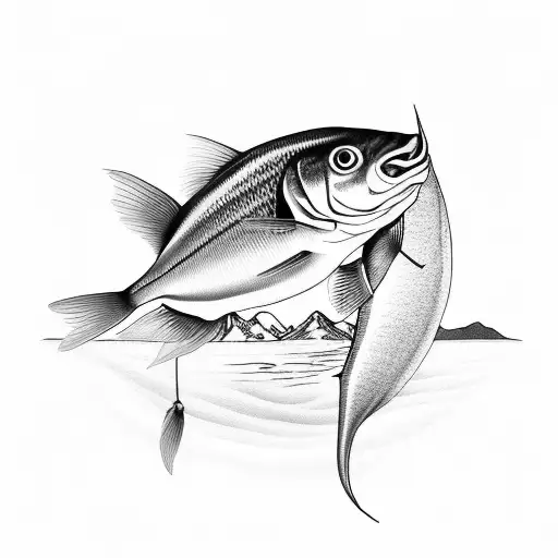 Fish With Mount Rainer And Wheat